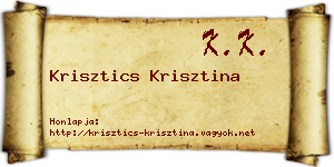 Krisztics Krisztina névjegykártya