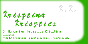 krisztina krisztics business card